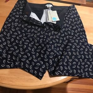 Mini Boden, Women’s Fun Slacks 14R, Navy with Brown/White, NWT